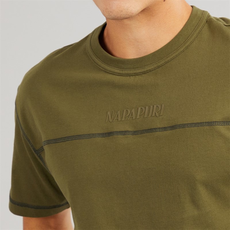 Napapijri Herre Umbra T-shirt Dark Olive - Billede 5