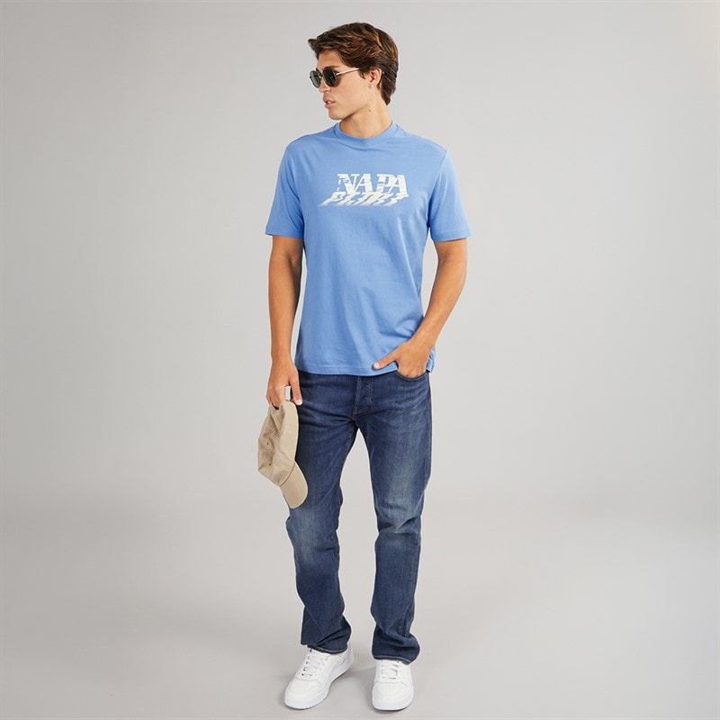 Napapijri Herre Lodestar T-shirt Blue Jasper - Billede 3