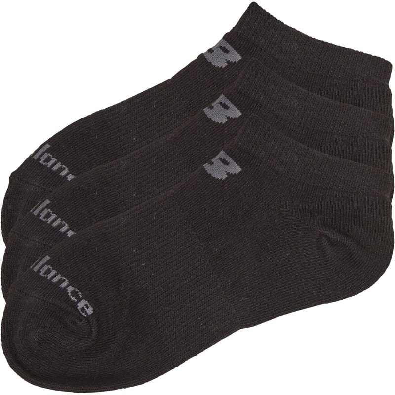 New Balance Junior Tre Pak Ingen Synlige Sokker Sort - Billede 1