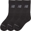 New Balance Junior Tre Par Polstrede Crew Sokker Sort