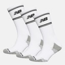 New Balance Med Stripe Logo Tre Par Crew Sokker Hvid / Sort
