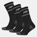 New Balance Med Stripe Logo Tre Par Crew Sokker Sort/Hvid