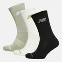 New Balance Flyvende Logo Tre Par Crew Sokker Olvine / Havsalt / Sort
