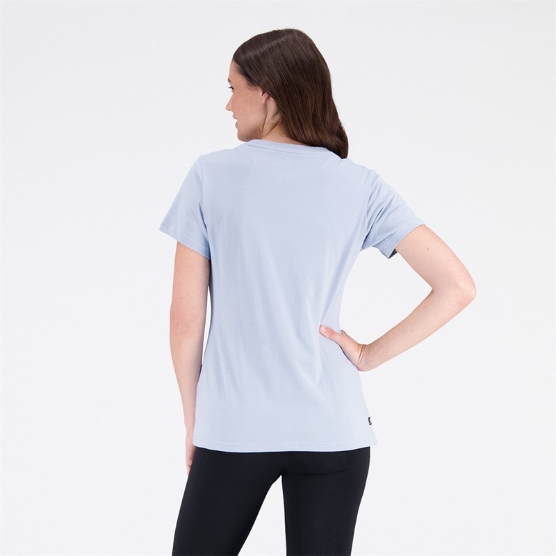 New Balance Dame Basis Logo T-Shirt Lys Arktisk Grå - Billede 2