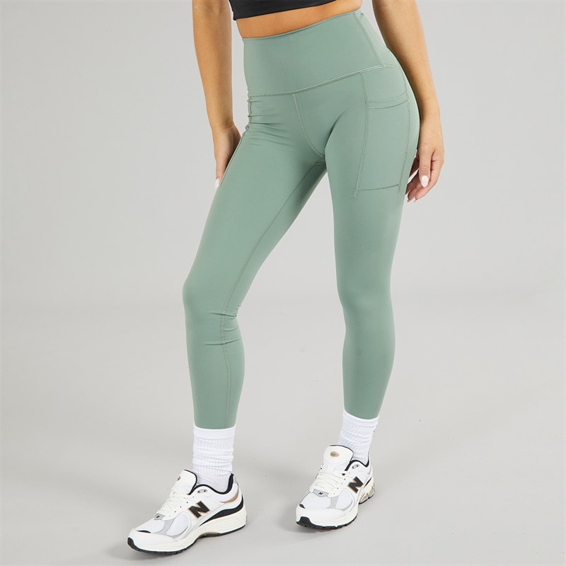 New Balance Dame Sleek NBDry Lomme Højtaljede Tætsiddende Leggings Mørk Enebær - Billede 1