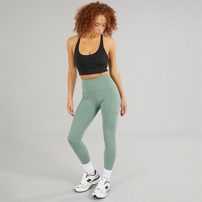 New Balance Dame Sleek NBDry Lomme Højtaljede Tætsiddende Leggings Mørk Enebær - Billede 4
