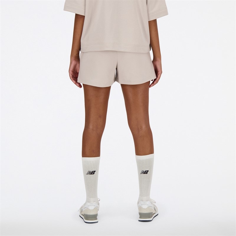 New Balance Dame Linear Heritage Fransk Terry Shorts Moonrock - Billede 2