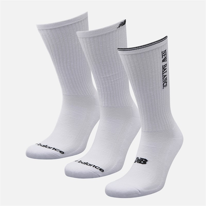 New Balance Multi logo tre pak crew sokker Hvid - Billede 2