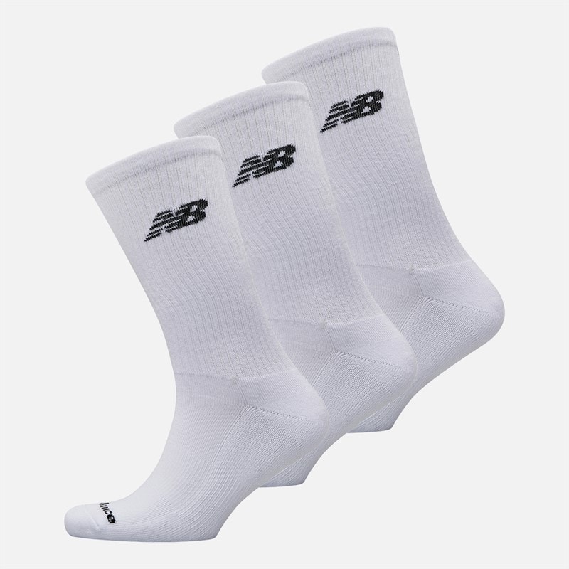 New Balance Herre Everyday Tre Pak Crew Sokker Hvid - Billede 1