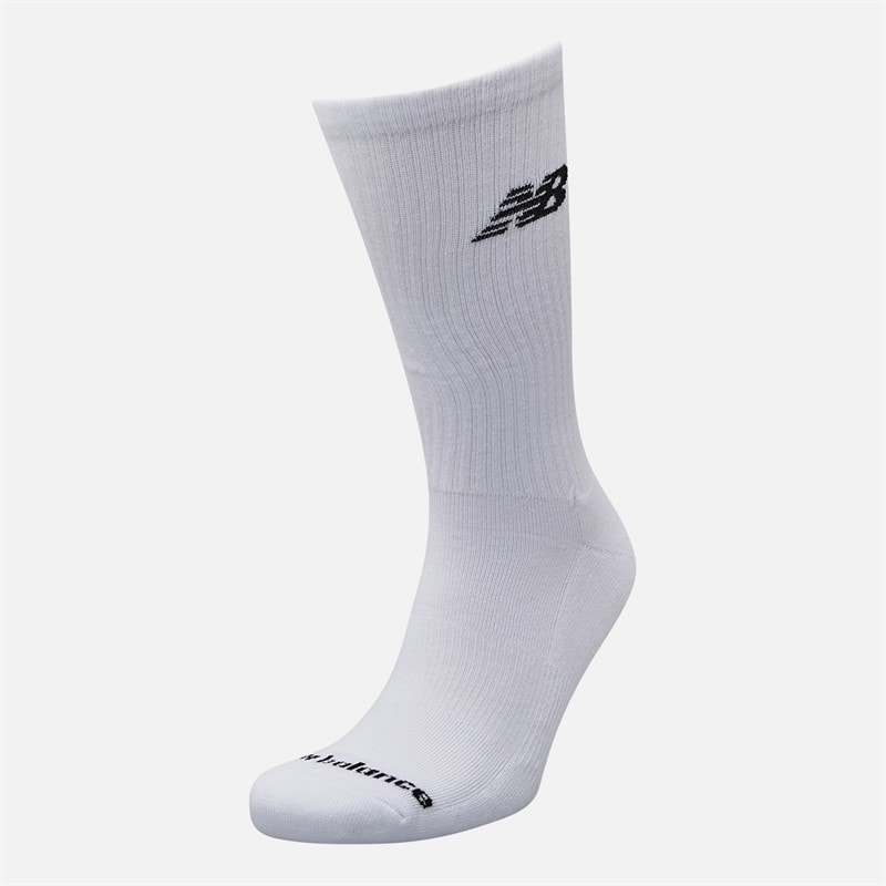 New Balance Herre Everyday Tre Pak Crew Sokker Hvid - Billede 2