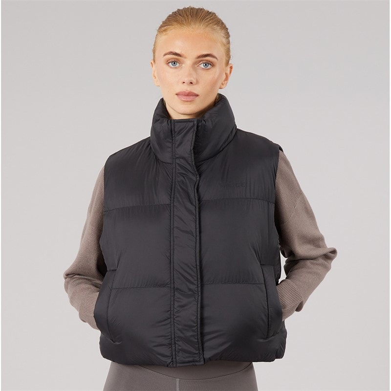 NICCE Dame Lucan Polstret Vest Med Print Og Bungee Snore Sort - Billede 3