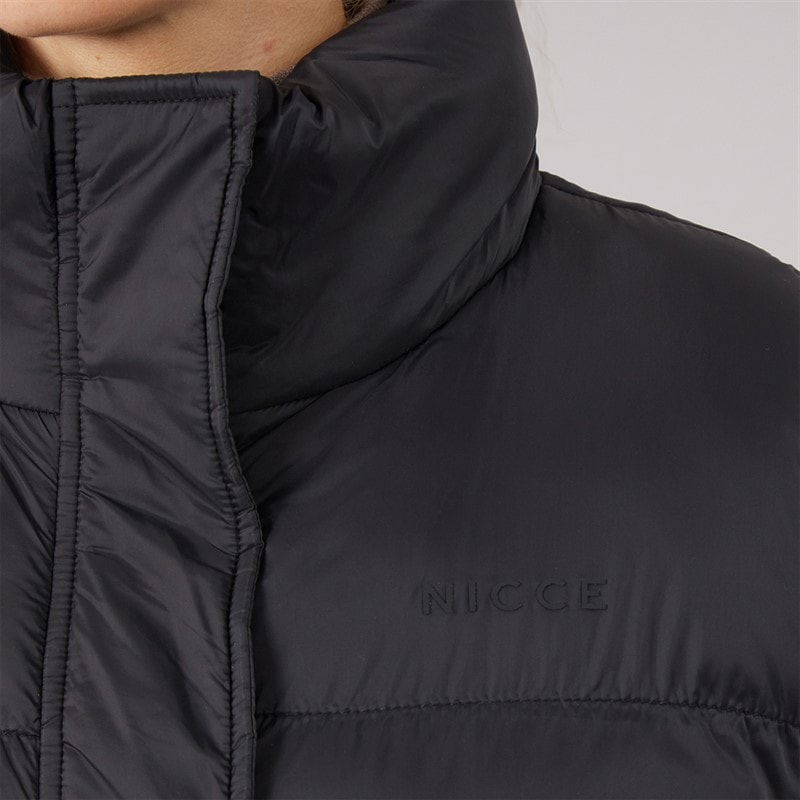NICCE Dame Lucan Polstret Vest Med Print Og Bungee Snore Sort - Billede 5
