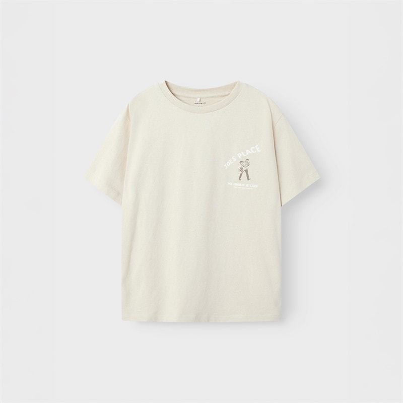 Name It Drenge Saldur T-shirt Brown Rice - Billede 1