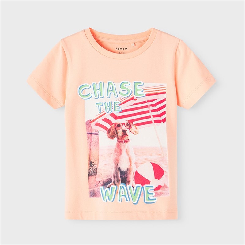 Name It Drenge Feodor T-shirt Peach Nectar - Billede 1