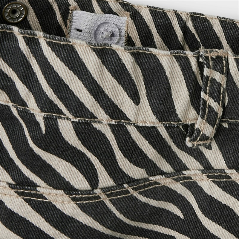 Name It Piger Rose Shorts Cement Zebra - Billede 3