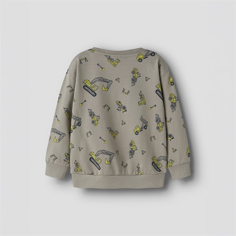 Name It Drenge Mini Vildar Dino Gravemaskine Sweatshirt Vintage Khaki - Billede 2