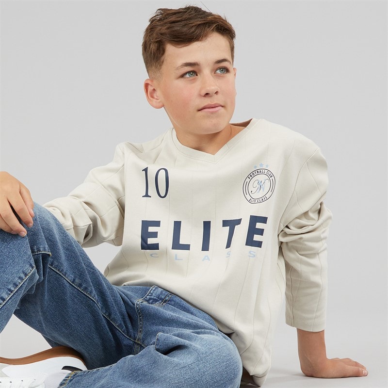 Name It Drenge Titan Langærmet T-shirt Moonbeam - Billede 1