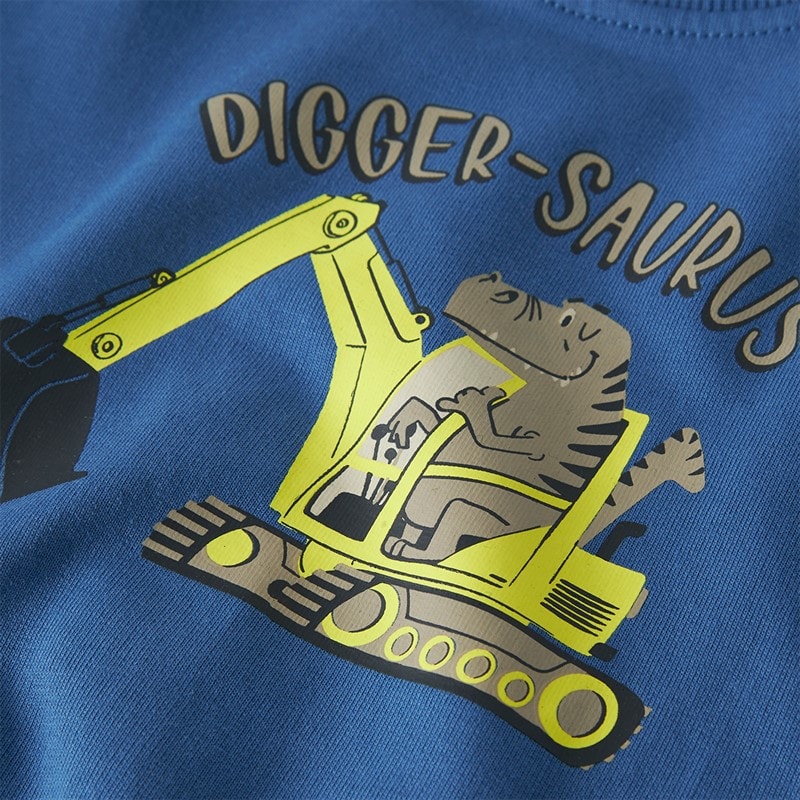 Name It Drenge Mini Vildar Gravemaskine Sweatshirt Delft - Billede 3