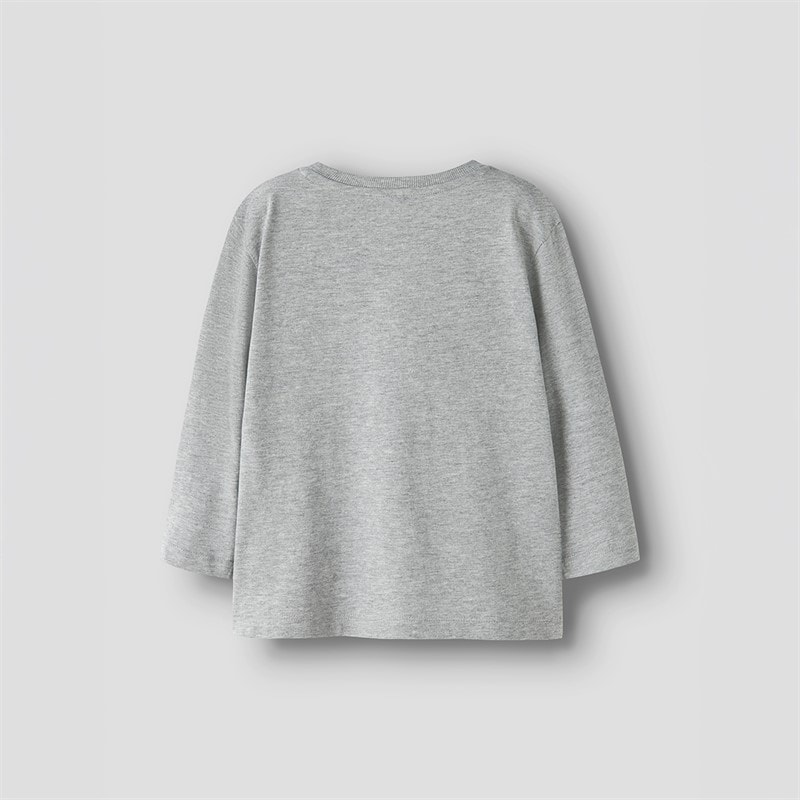Name It Drenge Mini Vimpel Gravemaskine Langærmet T-shirt Grey Melange - Billede 2