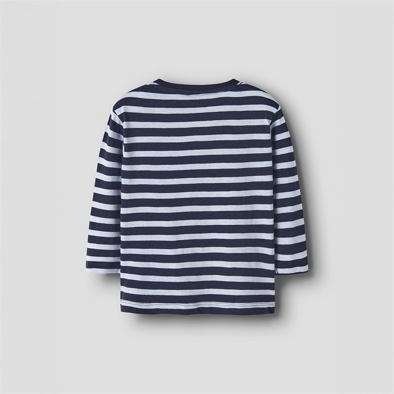 Name It Drenge Mini Vaksel Cloud Dancer Langærmet T-shirt Navy Blazer - Billede 2