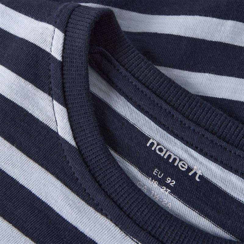 Name It Drenge Mini Vaksel Cloud Dancer Langærmet T-shirt Navy Blazer - Billede 3