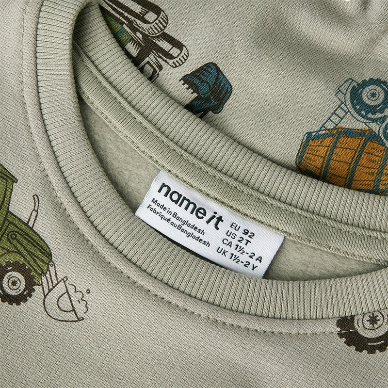Name It Drenge Mini Basil Langærmet T-shirt Dried Sage - Billede 3