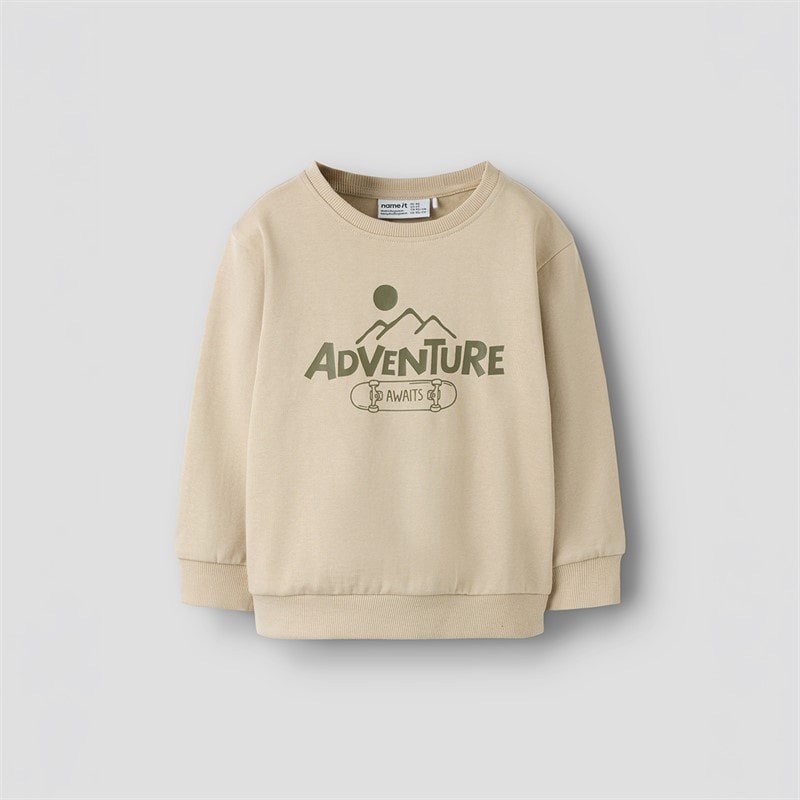 Name It Drenge Mini Balas Sweatshirt Humus - Billede 4