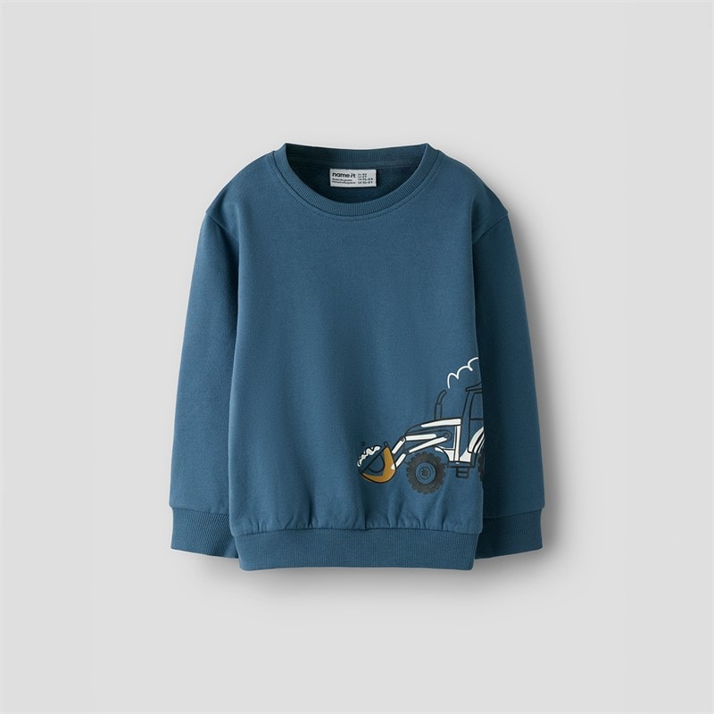 Name It Drenge Mini Basil Langærmet T-shirt Bering Sea - Billede 1