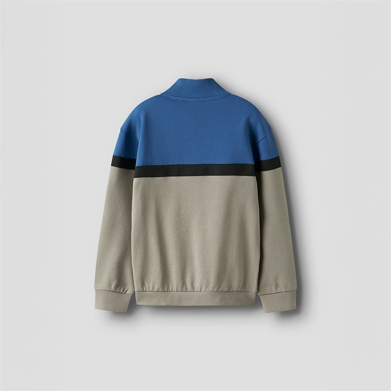 Name It Drenge Burke Half Zip Sweatshirt Vintage Khaki - Billede 3