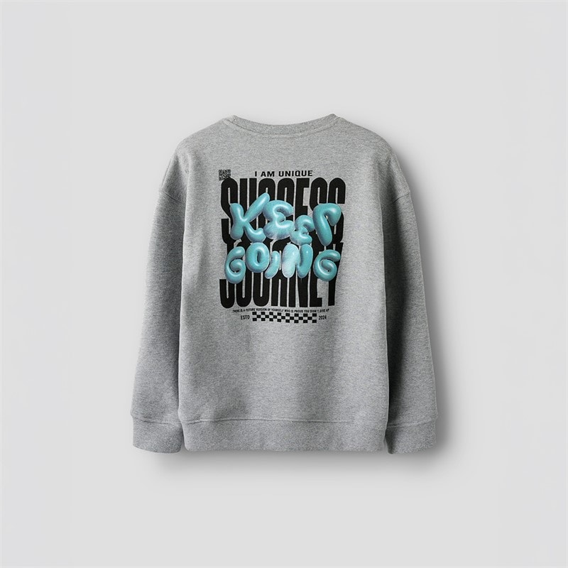 Name It Drenge Ronan Sweatshirt Grey Melange - Billede 4