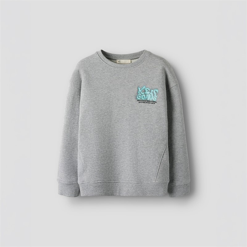 Name It Drenge Ronan Sweatshirt Grey Melange - Billede 5