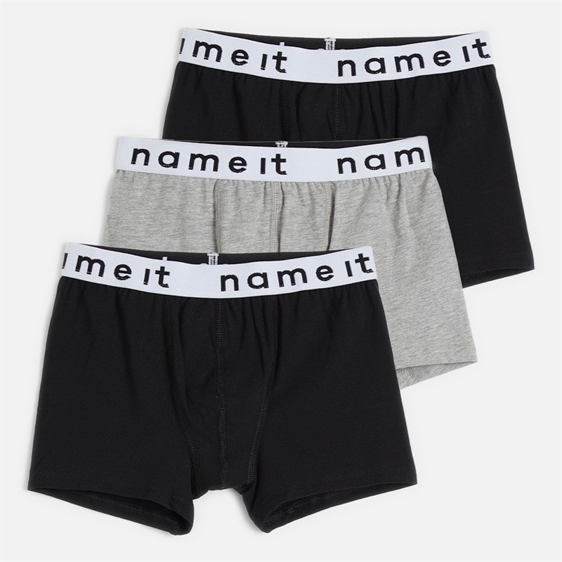 Name It Drenge Tre Pak Boksershorts Sort/Sort/Grå Sort/Sort/Grey - Billede 1