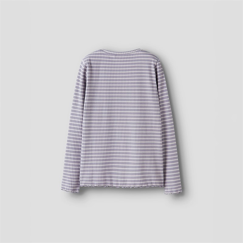 Name It Piger Vemma Langærmet T Shirt Lavender Gray - Billede 2