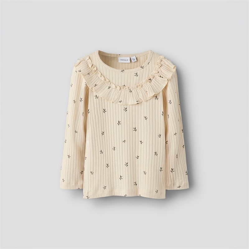 Name It Piger Bessa Langærmet Bluse Buttercream - Billede 2