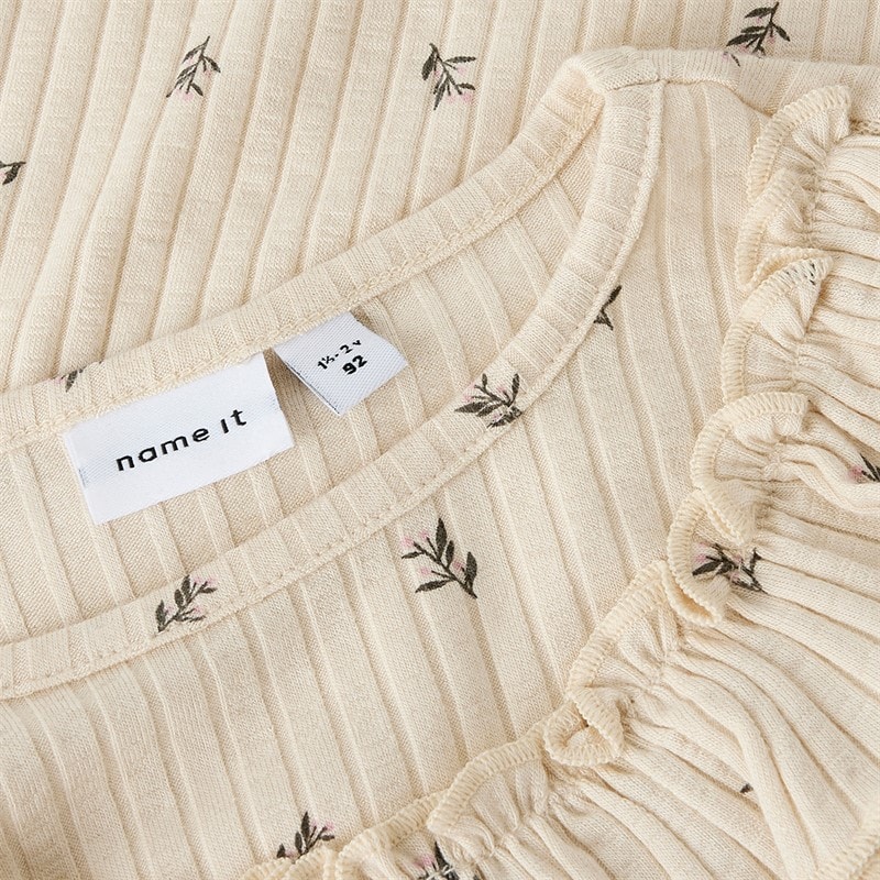 Name It Piger Bessa Langærmet Bluse Buttercream - Billede 4