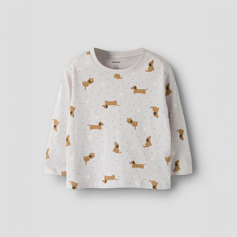 Name It Piger Velda Langærmet T Shirt Lilac Marble