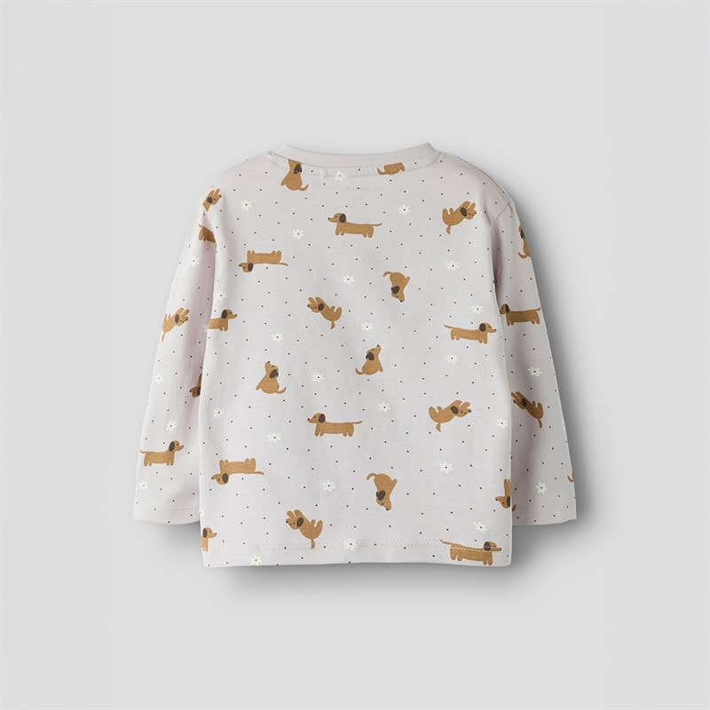 Name It Piger Velda Langærmet T Shirt Lilac Marble - Billede 2
