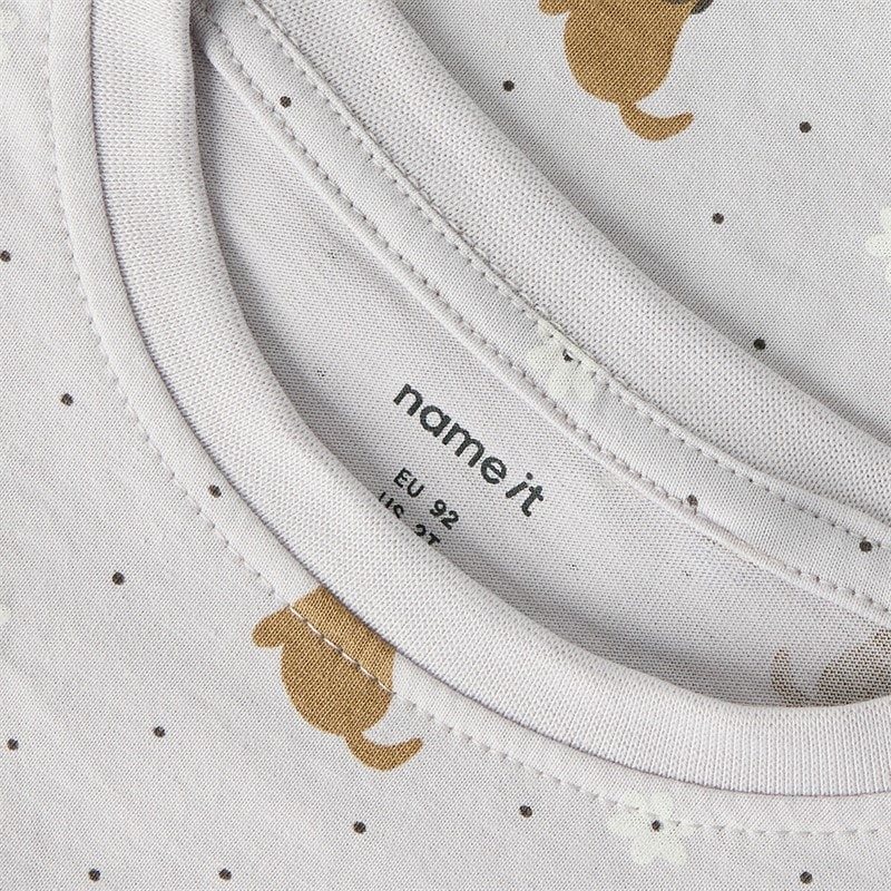 Name It Piger Velda Langærmet T Shirt Lilac Marble - Billede 3