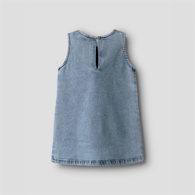 Name It Piger Amelia Denim Kjole Medium Blue Denim - Billede 2