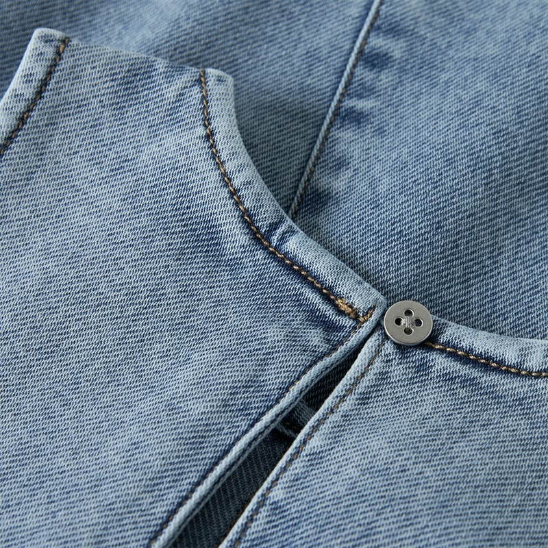 Name It Piger Amelia Denim Kjole Medium Blue Denim - Billede 3