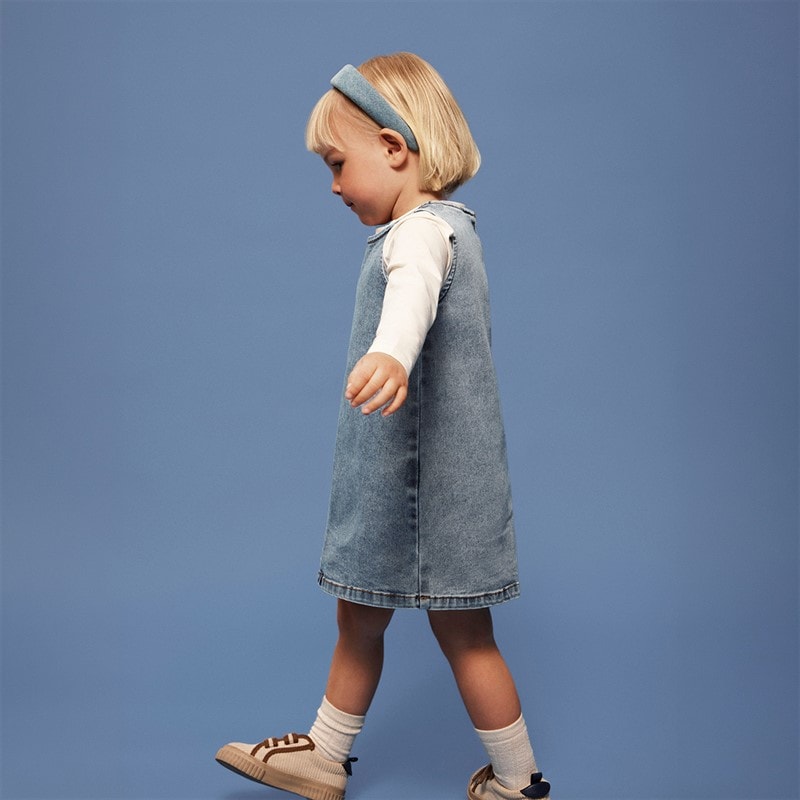 Name It Piger Amelia Denim Kjole Medium Blue Denim - Billede 4