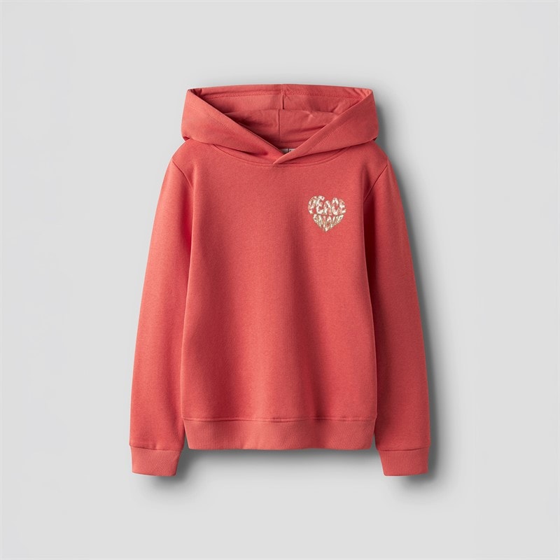 Name It Piger Biana Hættetrøje Spiced Coral - Billede 2