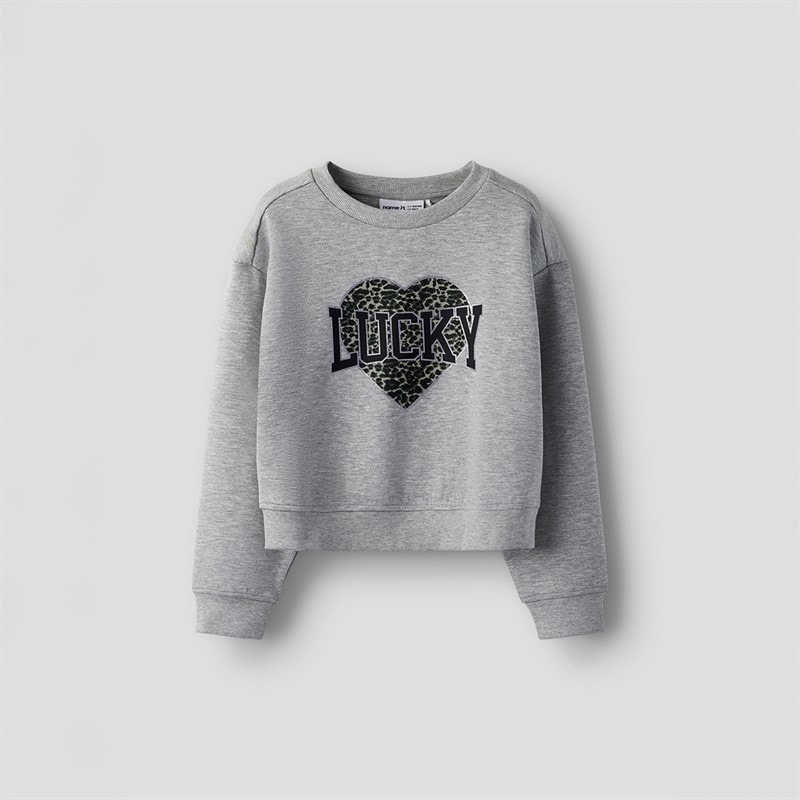Name It Piger Bima Sweatshirt Grey Melange - Billede 2