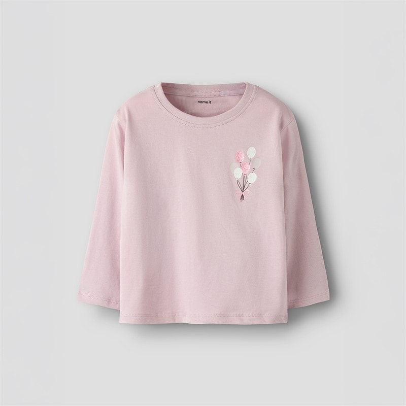 Name It Piger Velda Langærmet T Shirt Dawn Pink - Billede 1