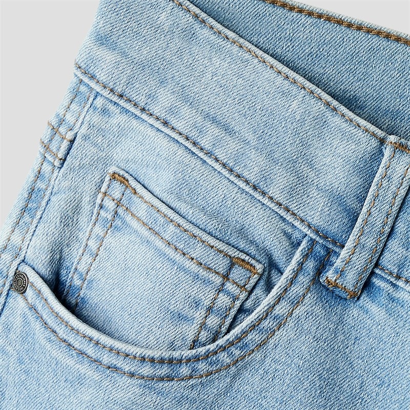 Name It Piger Rose Brede Jeans Light Blue Denim - Billede 3