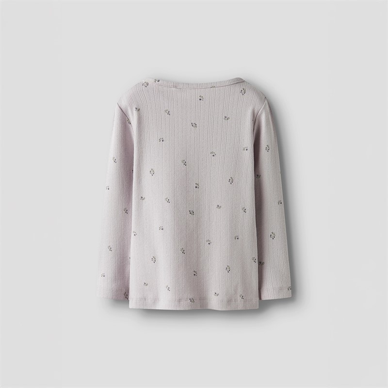 Name It Piger Bær Langærmet T-shirt Lilac Marble - Billede 2