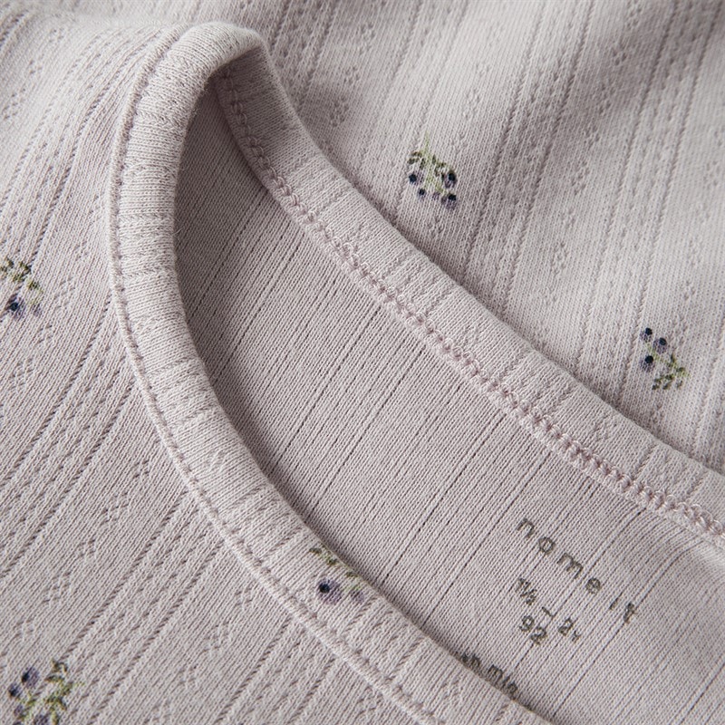 Name It Piger Bær Langærmet T-shirt Lilac Marble - Billede 3