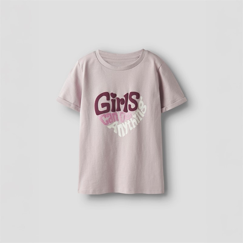 Name It Piger Baria T shirt Lilac Marble - Billede 1