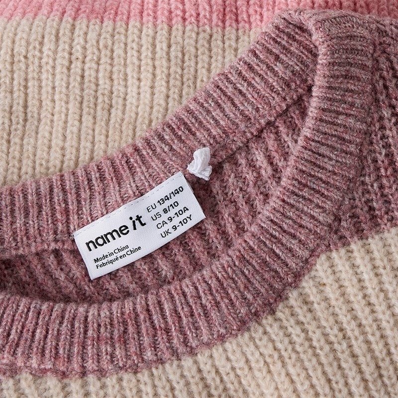 Name It Piger Sally Strikket Trøje Mauve Mist - Billede 3