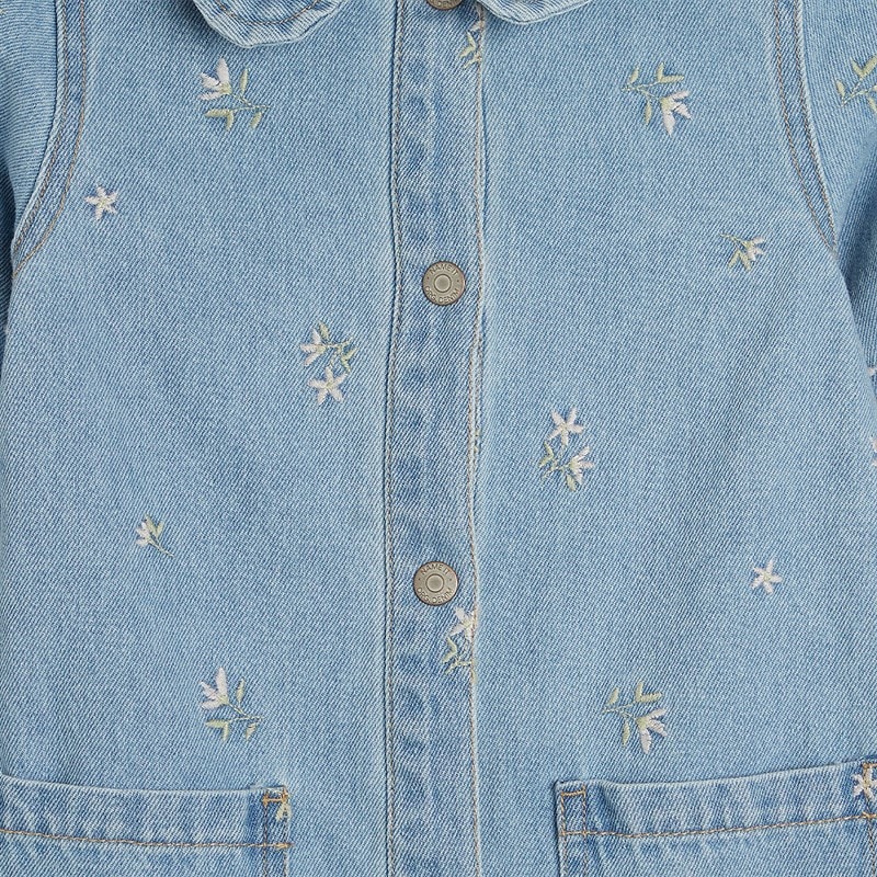Name It Piger Piper Denim Kjole Light Blue Denim - Billede 2